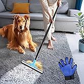 Carpet Rake for Pet Hair Removal – Carpet Scraper & Pet Fur Rake – Dog & Cat - Animal Fur Broom for Rugs & Furniture with Adj
