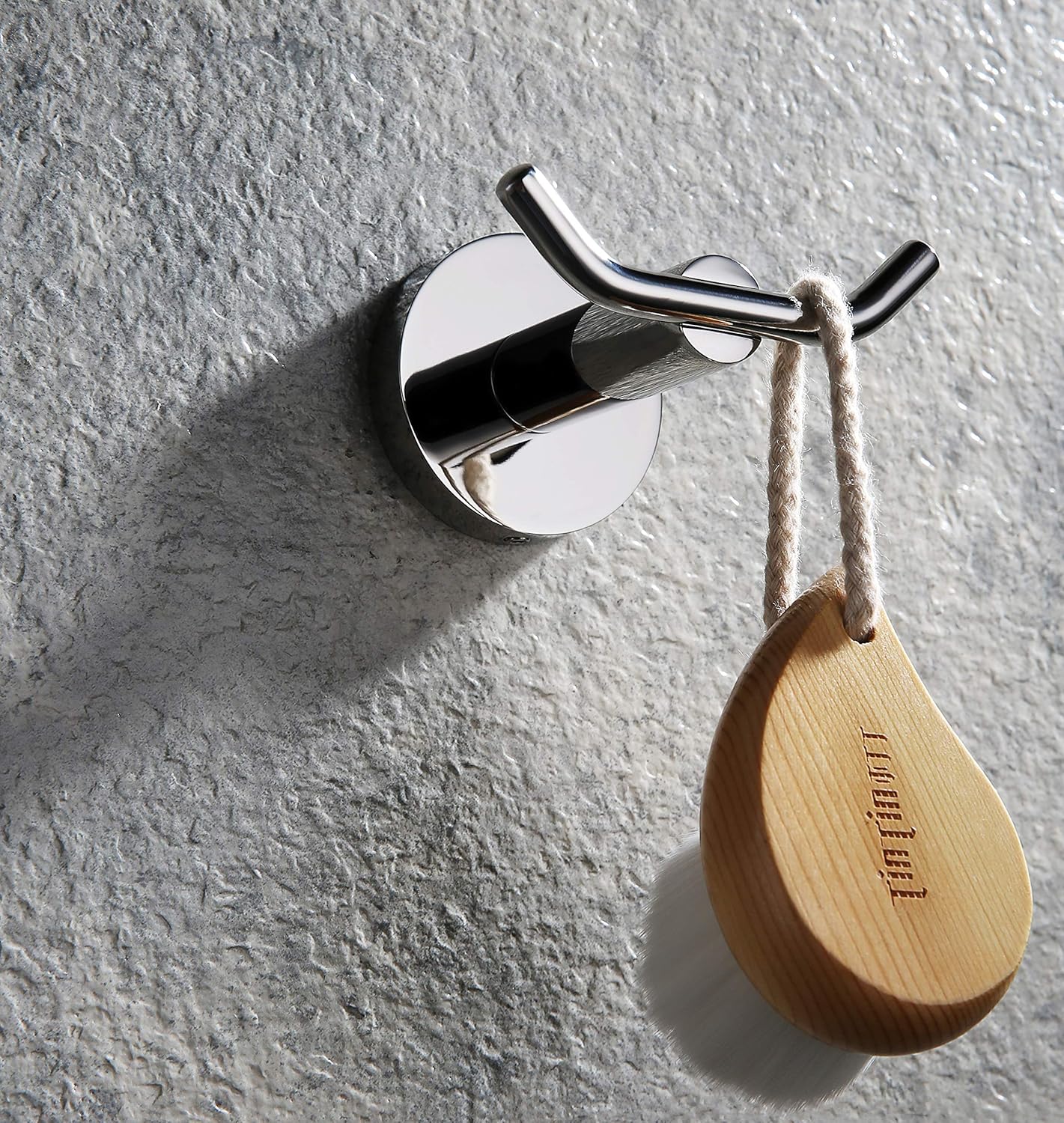 OKF Double Towel Robe Hook, Towel Hooks for Bathroom SUS304 Stainless Steel Wall Mounted Bath Kitchen Hooks Modern Chrome - - 