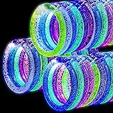 Loccmat 90 Pack Light up Bracelets,Glow Sticks Bracelets,6 Color LED Bracelets Glow In the Dark Party Supplies,Flashing Light Up Bracelet,Glow Bracelets for Birthday Concert Carnival Party Favors
