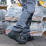 Black Hammer Safety Boots Steel Toe Cap Leather S3 SRC Lightweight UK 10 view 2