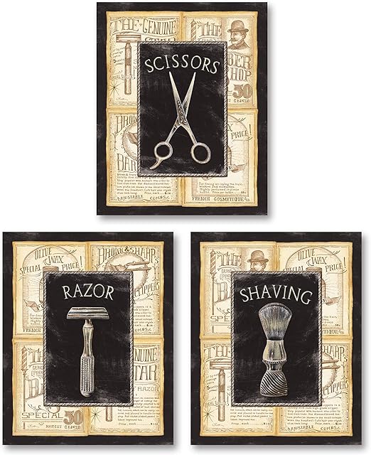 Amazon Com Gango Home Decor Popular Vintage Barber Shop Prints