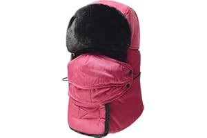 KOOLSOLY Trooper Trapper Hat,Winter Ski Hat with Winter Ear Flap and Ski Windproof Mask