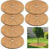 Legigo 6 Pack Coconut Fiber Mulch Ring Tree Plant Protector Mat, 24 Inch | Natural Coco Coir Tree Mulch Ring Plant Pot Soil Cover for Indoor Outdoor Plants, Landscaping, Moisture &amp; Weed Control