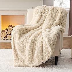 Bedsure Soft Beige Twin Blanket for Bed, Fluffy