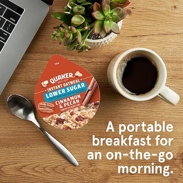 QUAKER 50% LESS SUGAR CINNAMON PECAN INSTANT OATMEAL CUP