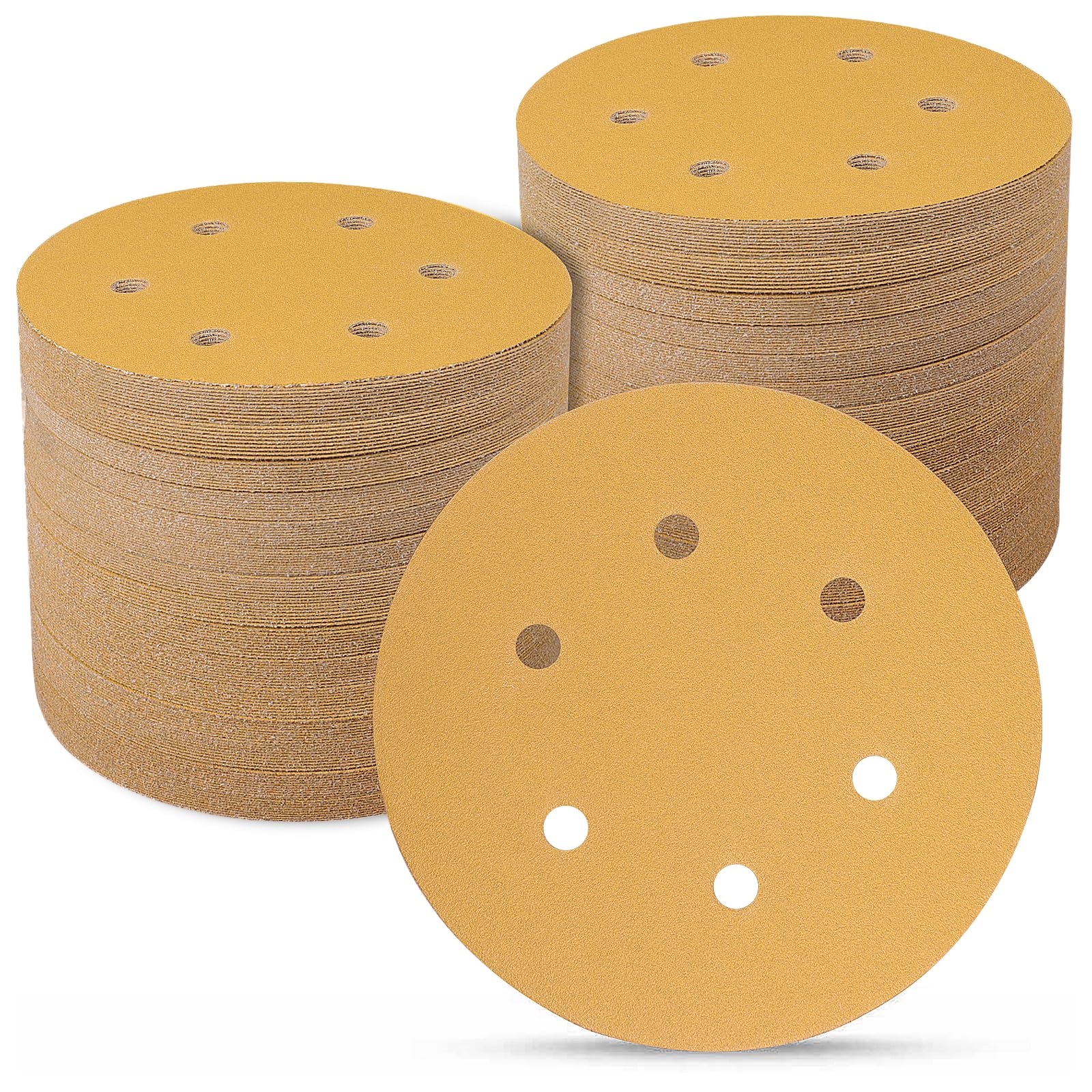 Sruhrak Sanding Discs 150mm 100 Pcs, 150 Grit 6 inch 6 Holes Hook and Loop Orbital Sander Discs, Sanding Pads for Random Orbital Sander Pads and All Oscillating Tools