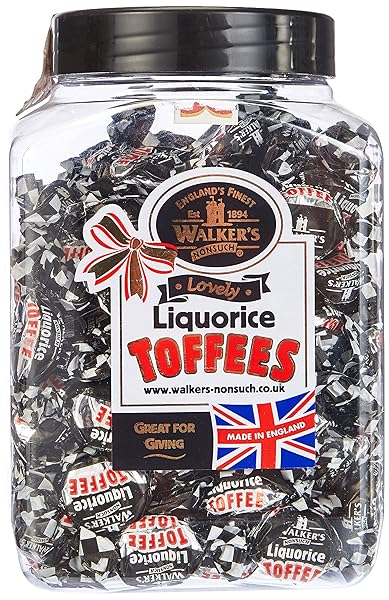 WALKERS’ NONSUCH LIQUORICE TOFFEES | WITH CONDENSED MILK & BLACK TREACLE | IMPORTED FROM THE UK | TRADITIONAL BRITISH CANDY | OLD FASHIONED LICORICE TOFFEE | 44.09 OZ (1.25KG)