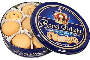Royal Delight Danish Style Butter Cookies 12 oz Tin By Munch King Snacks