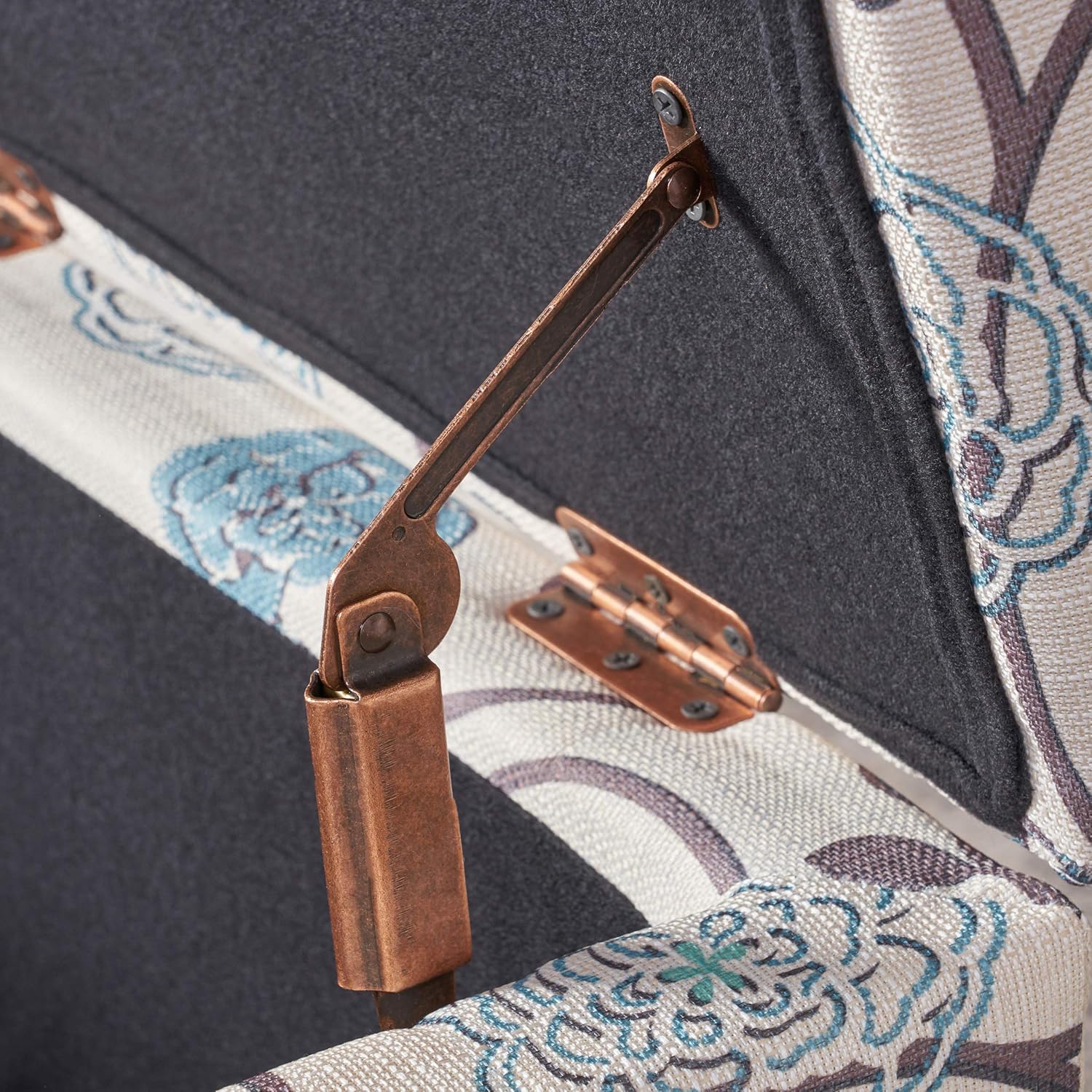 Christopher Knight Home Breanna Fabric Storage Ottoman, White And Blue Floral: Kitchen & Dining