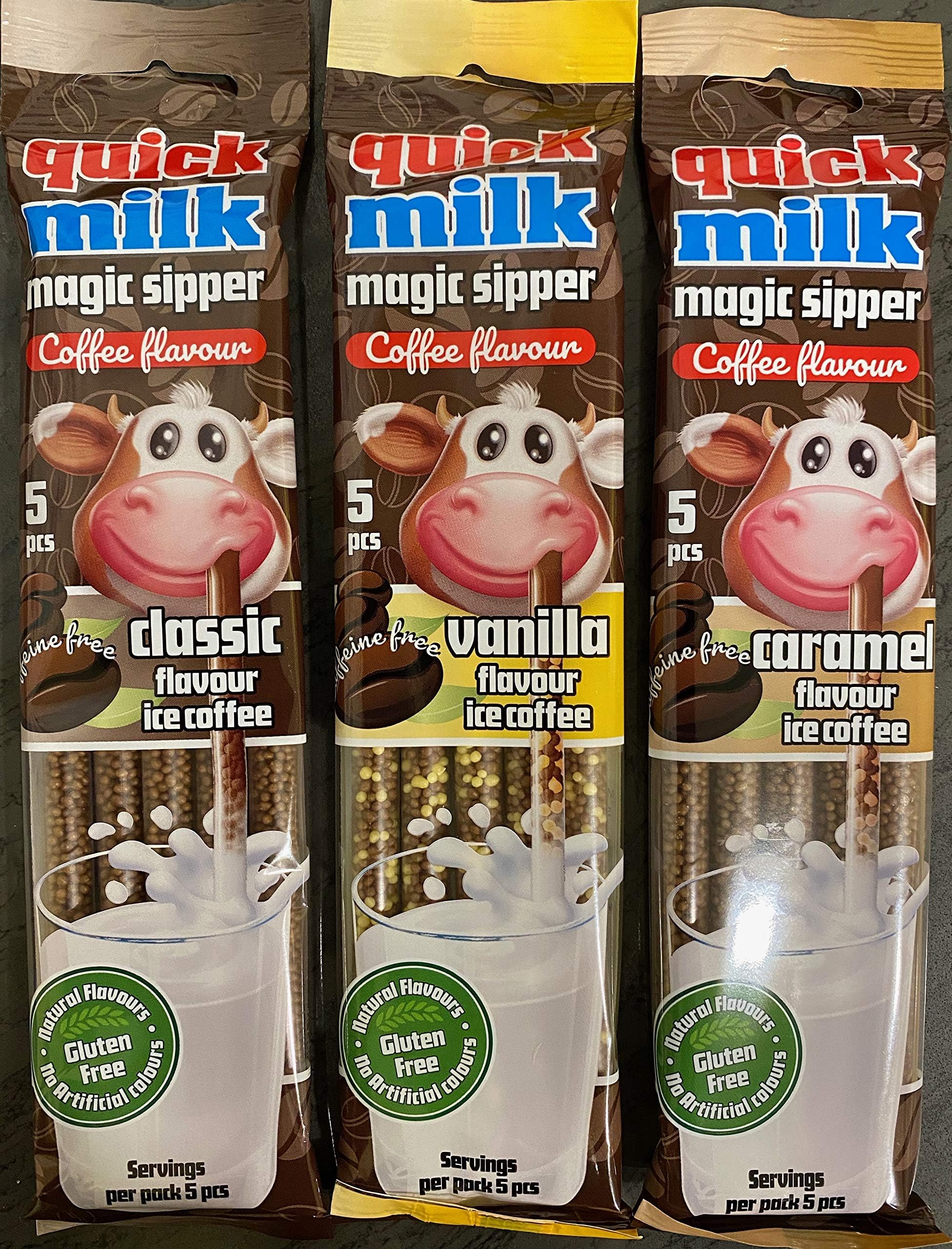 Quick Milk Magic Sippers - The Iced Coffee Collection - Total 30 Straws
