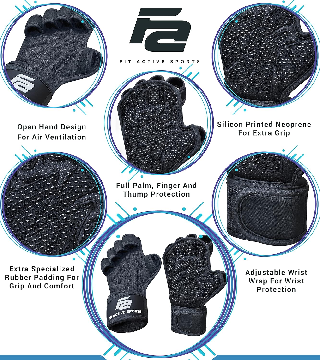 New Ventilated Weight Lifting Gloves with Built-in Wrist Wraps, Full Palm Protection & Extra Grip. Great for Pull Ups, Cross Training, Fitness, WODs & Weightlifting. Suits Men & Women : Sports & Outdoors