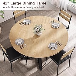 Jocoevol 42'' Round Dining Table for 4,Kitchen