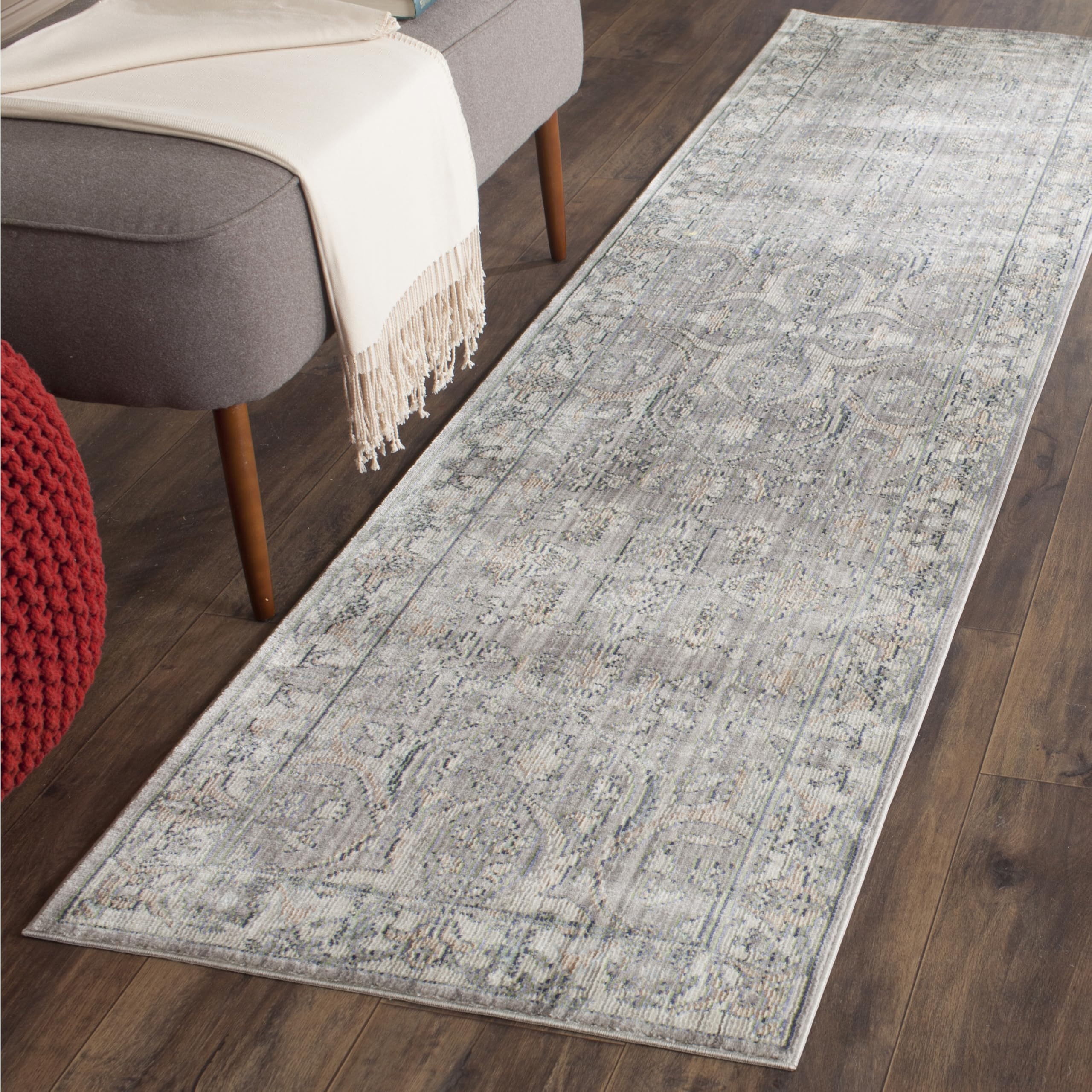 Safavieh Craft Art-Inspired Indoor Woven Runner Area Rug, Valencia Collection, VAL114, in Mauve / Cream, 69 X 244 cm for Living Room, Bedroom or Any Indoor Space