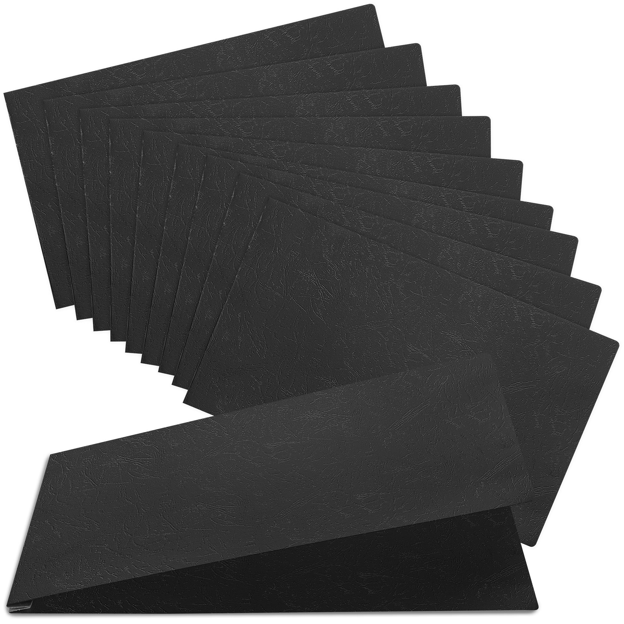 Photo 1 of 11x17 Folder, Pressboard Report Covers. 10 Pack Professional Blueprint Binders with 3-inch Fastener, 500-sheet Capacity. Large Format Document Organizer Storage for Tabloid Size (Black)
