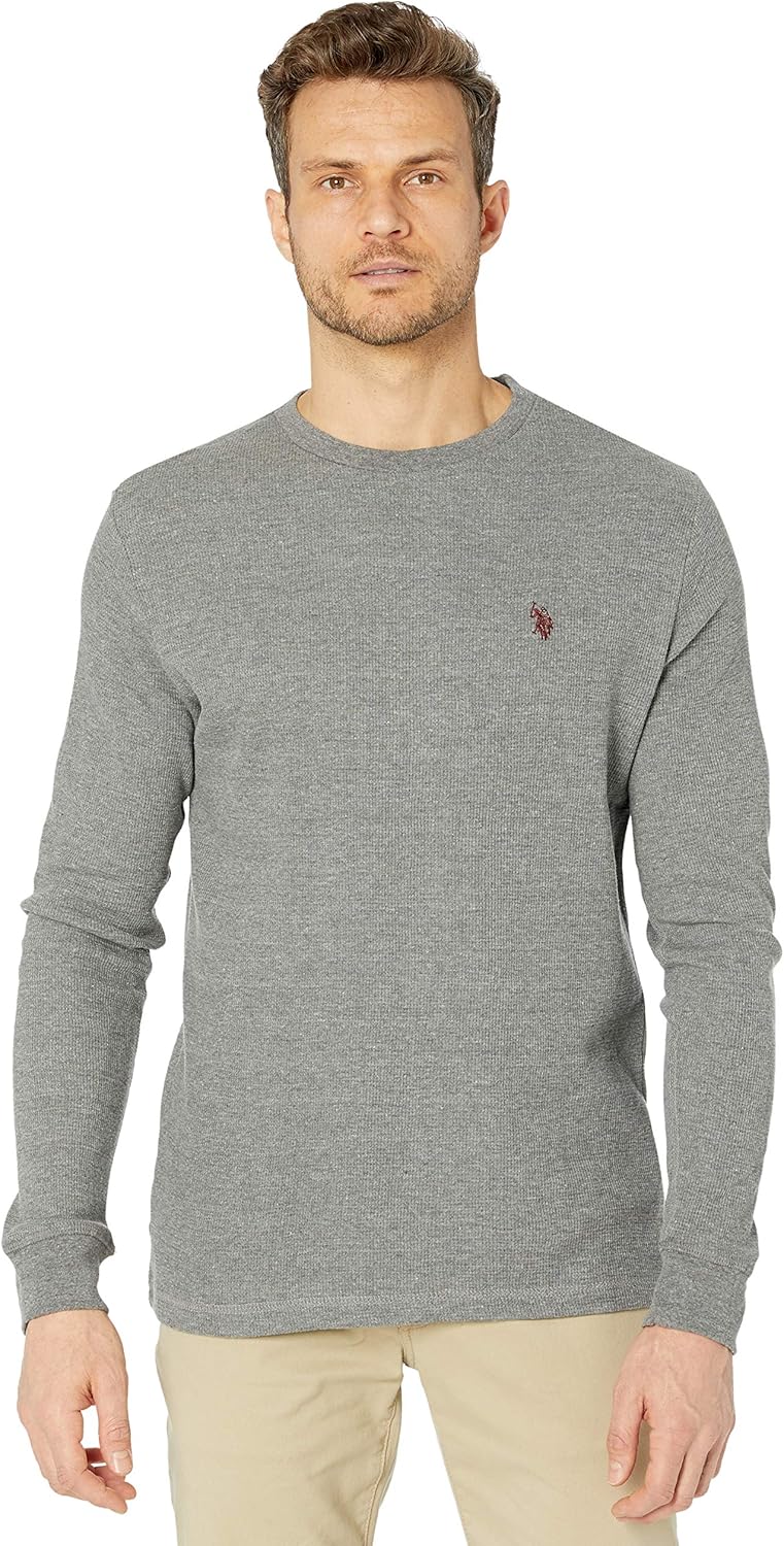 U.S. Polo Assn. Men's Long Sleeve Crew Neck Solid Thermal Shirt at  Men’s Clothing store