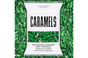 Candy Envy - Individually Wrapped Caramels - Green Wrapper - 2 Pound Bulk Green Candy