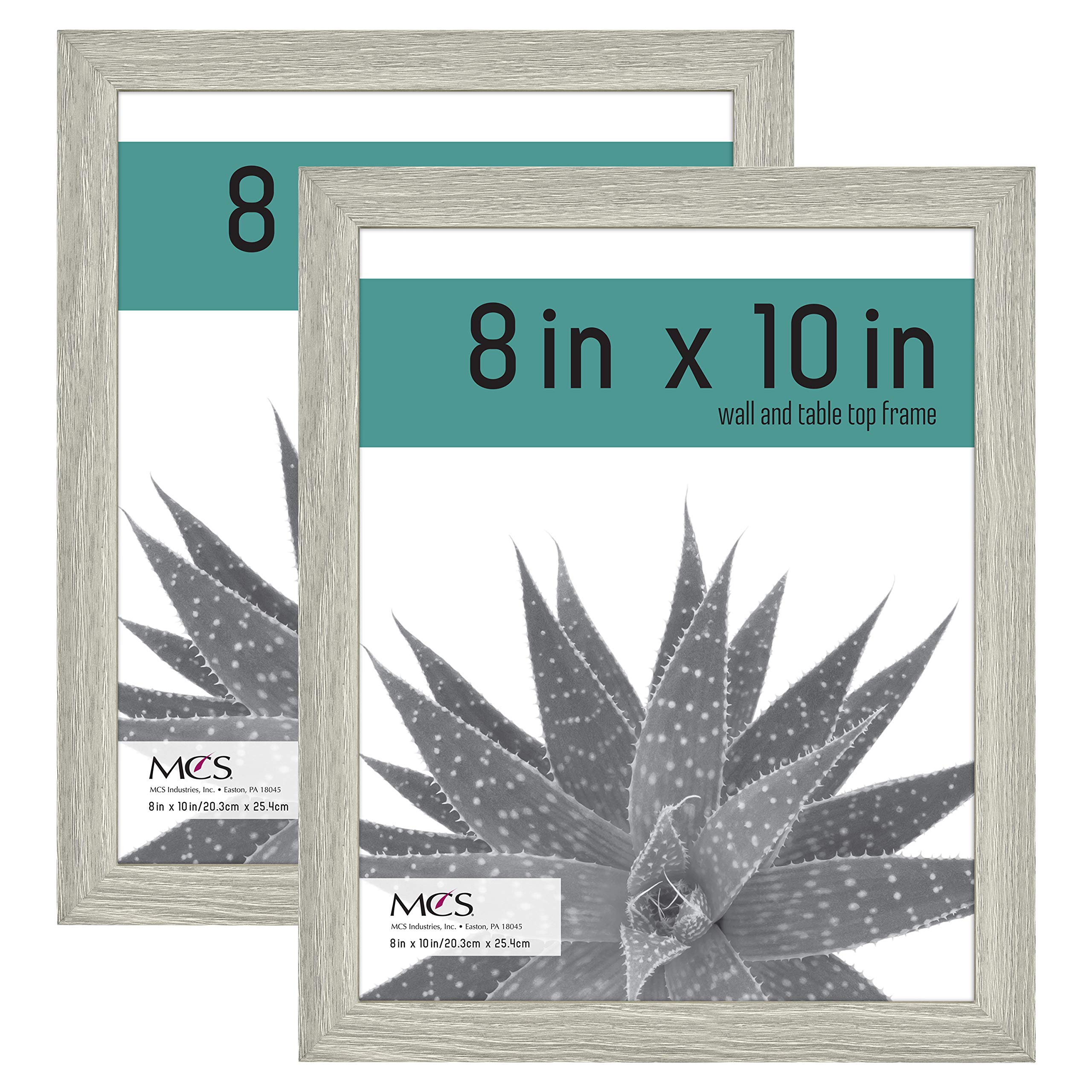MCS Industries 8x10 Inch Gallery 2-Pack, Gray Woodgrain Essential Frame, 8x10, 2 Count
