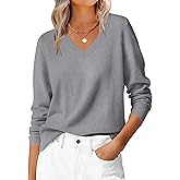 ANRABESS Womens Long Sleeve V Neck Sweaters 2025 Fall Casual Classic Soft Loose Fit Basic Pullover Jumper Top