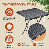 CASARIA Rome Polyrattan Folding Garden Table 65x65cm Weatherproof Black view 2