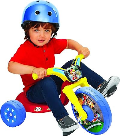 Amazon.com: Triciclo “Fly Ride on Tricycle”, Mickey and the Roadster Racers, Amarillo/Rojo: Toys \u0026 Games