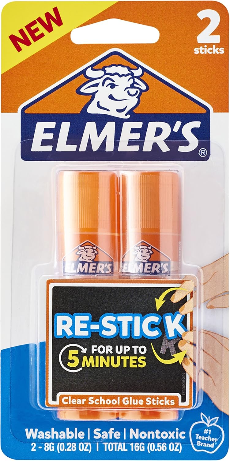 Elmer’s Re-Stick School Glue Sticks, 0.28-Ounces, 6 Count : Office Products
