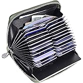 Easyoulife Genuine Leather Credit Card Holder Case RFID Travel Passport Wallet