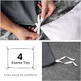 MOONLIGHT20015 Super King Duvet Cover Set Charcoal Soft Pre-Washed view 5