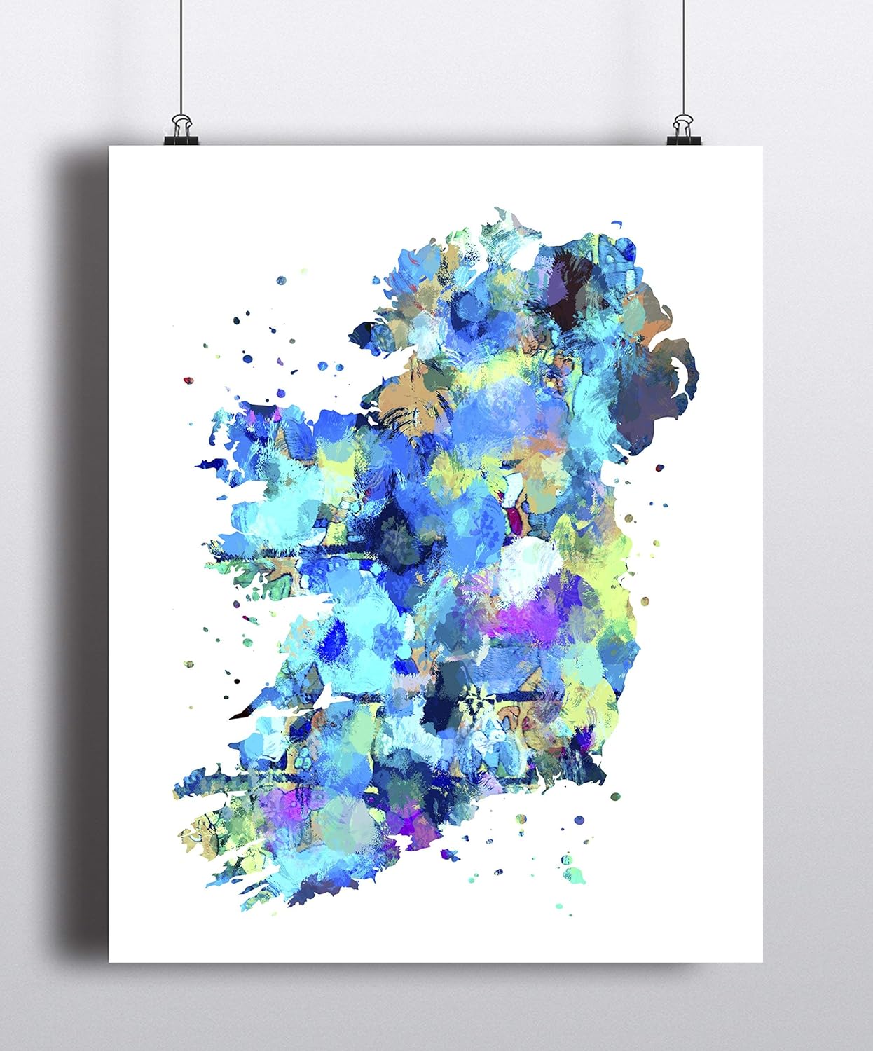 Amazon.com: Ireland Map Art Print, Poster, Wall Art, Contemporary Art