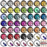 Saviland 48 Colors Chrome Nail Powder Set: Metallic