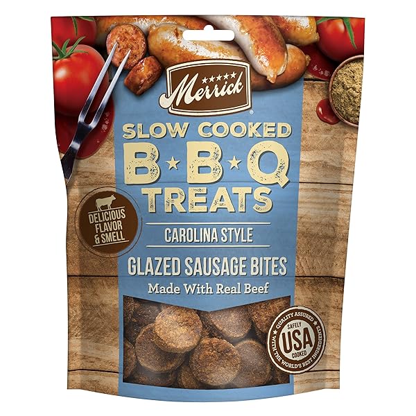 MERRICK CHEWY DOG TREATS, SLOW COOKED BBQ BEEF...
