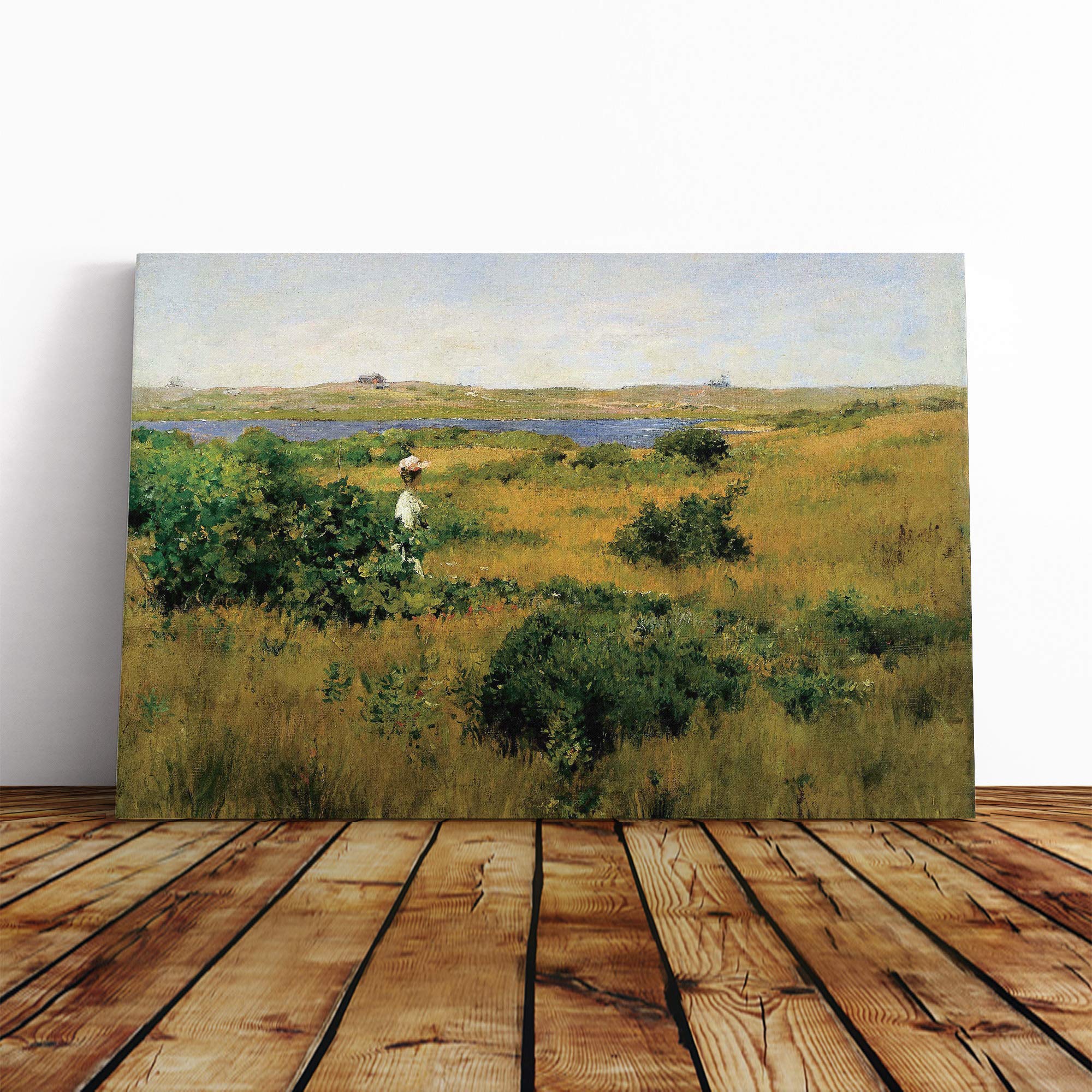 William Merritt Chase Summer at Shinnecock Hills Canvas Print | Gallery Wrapped 30mm Frame Wall Art | 20x14 inches | Ready to Hang | Modern Landscape Picture | Living Room Bedroom Lounge Office