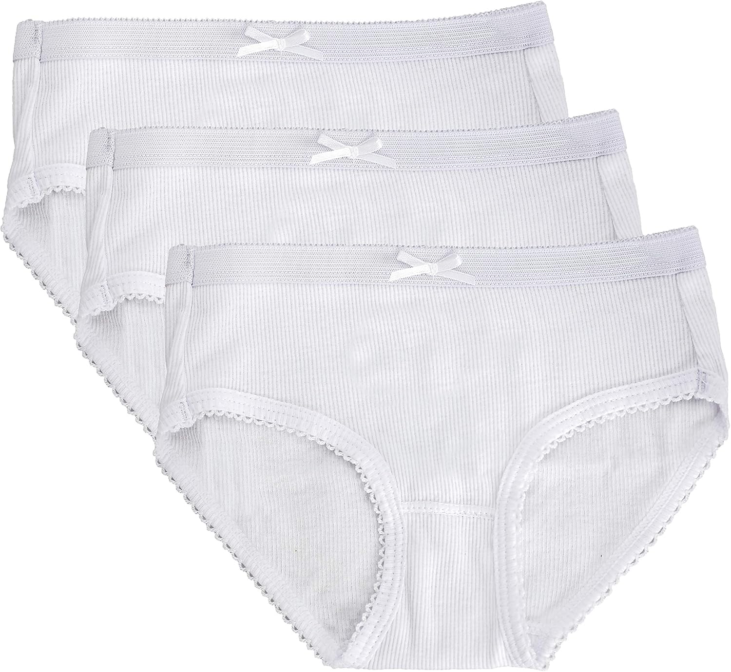 Feathers Girls Solid White Snug Fit Tagless Briefs Underwear 100 Cotton Super