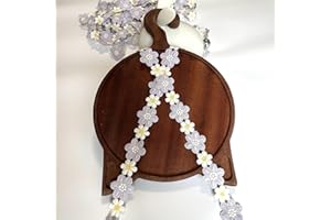 BUYSK 10 Yards Sunflower Ribbon DIY Trims Decorating Lace Trims Flower DIY Ribbon Lace Sewing Embroidery Crafts for Wedding Dress Hair Band Clothes Decoration (Light Purple and White)