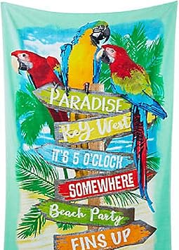 Amazon.com: Margaritaville Jacquard Parrot Beach Party, It's 5 O'clock