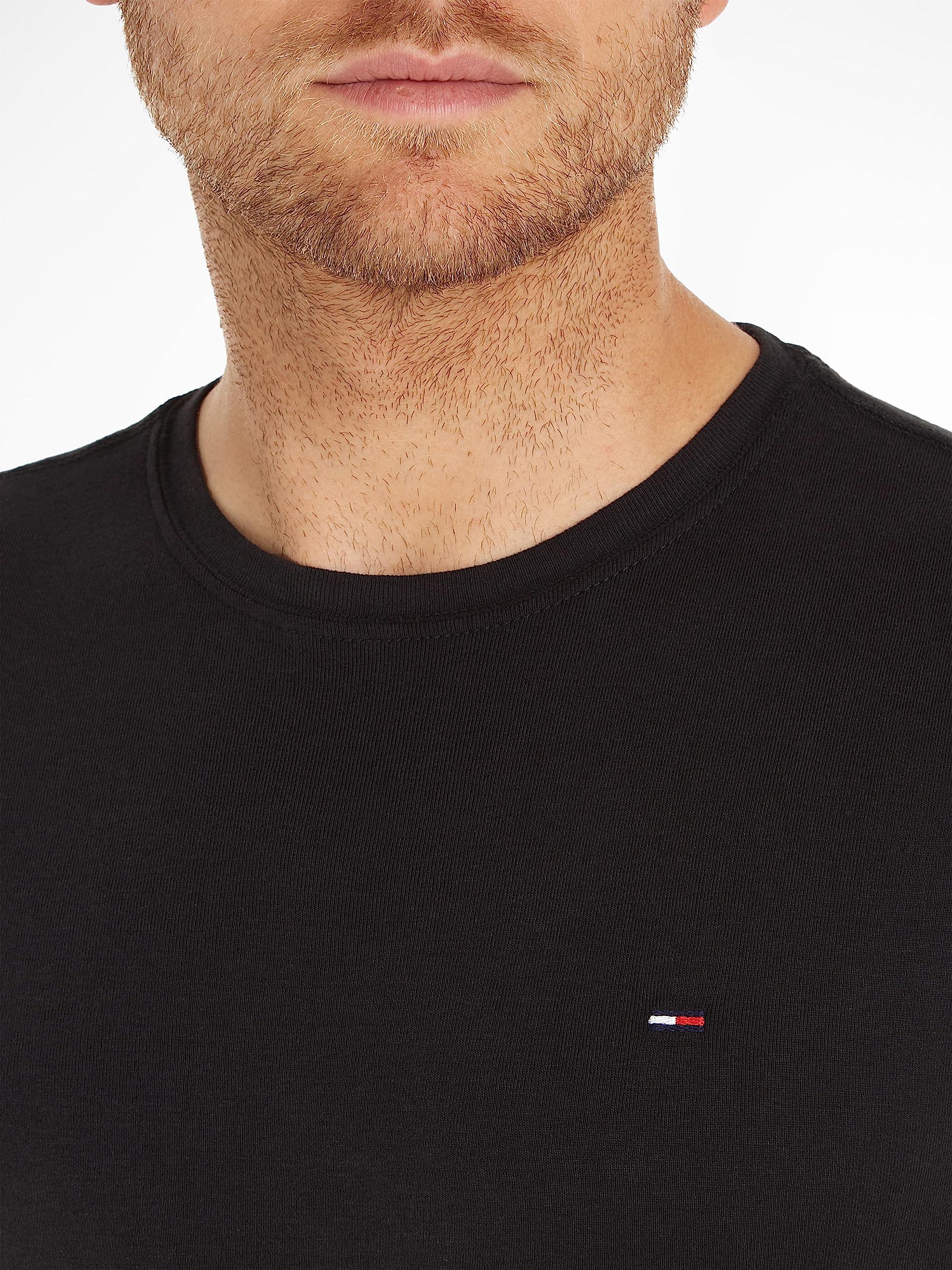 Tommy Jeans Herren Tjm Original Rib Longsleeve Tee Dm0dm04409 Langarm Strickoberteile, Schwarz (Tommy Black), L EU 2