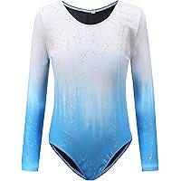 Choomomo Gymnastiekpak voor kinderen, meisjes, met lange mouwen, klassiek turnpak, balletrokje, tricot, danspak, gymnastiek, training, dancewear voor meisjes, roze (hot pink), 158-164