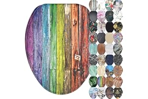 Sanilo Soft Close Toilet Seat ELONGATED, Quiet and Slow Close Lid and Seat, Strong Bumpers and Hinges, Rainbow