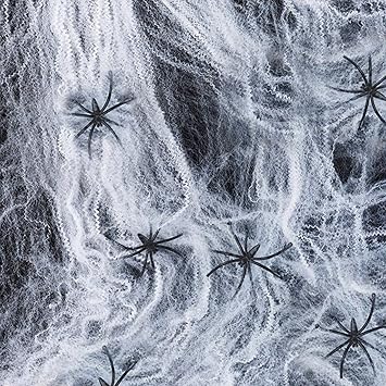 Pack Of 2 Stretchable Spider Cob Web Halloween Decoration With 6