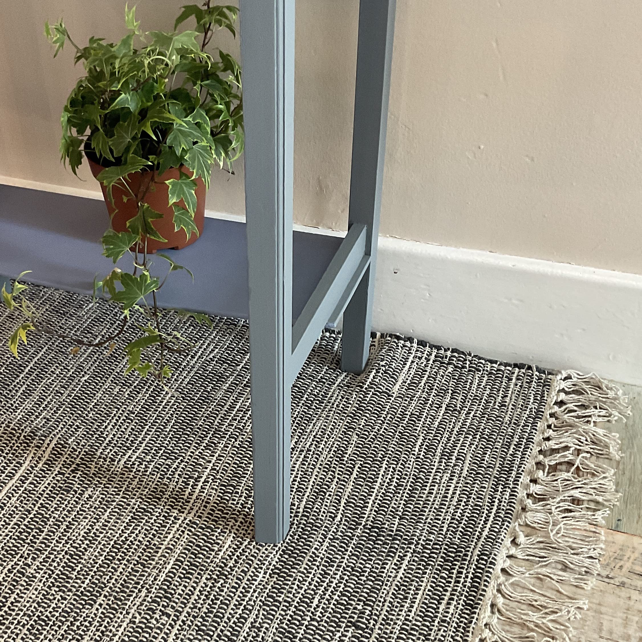 Second Nature Online Dark Grey Hush Soft Cotton Rug Hand Loomed and GoodWeave Certified Long Runner 60 cm x 210 cm