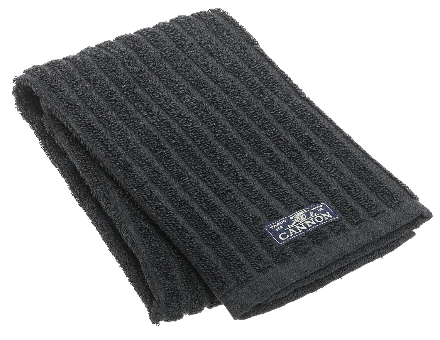 CANNON Vertical Rib Stripe Kitchen Towel, Black Home & Kitchen