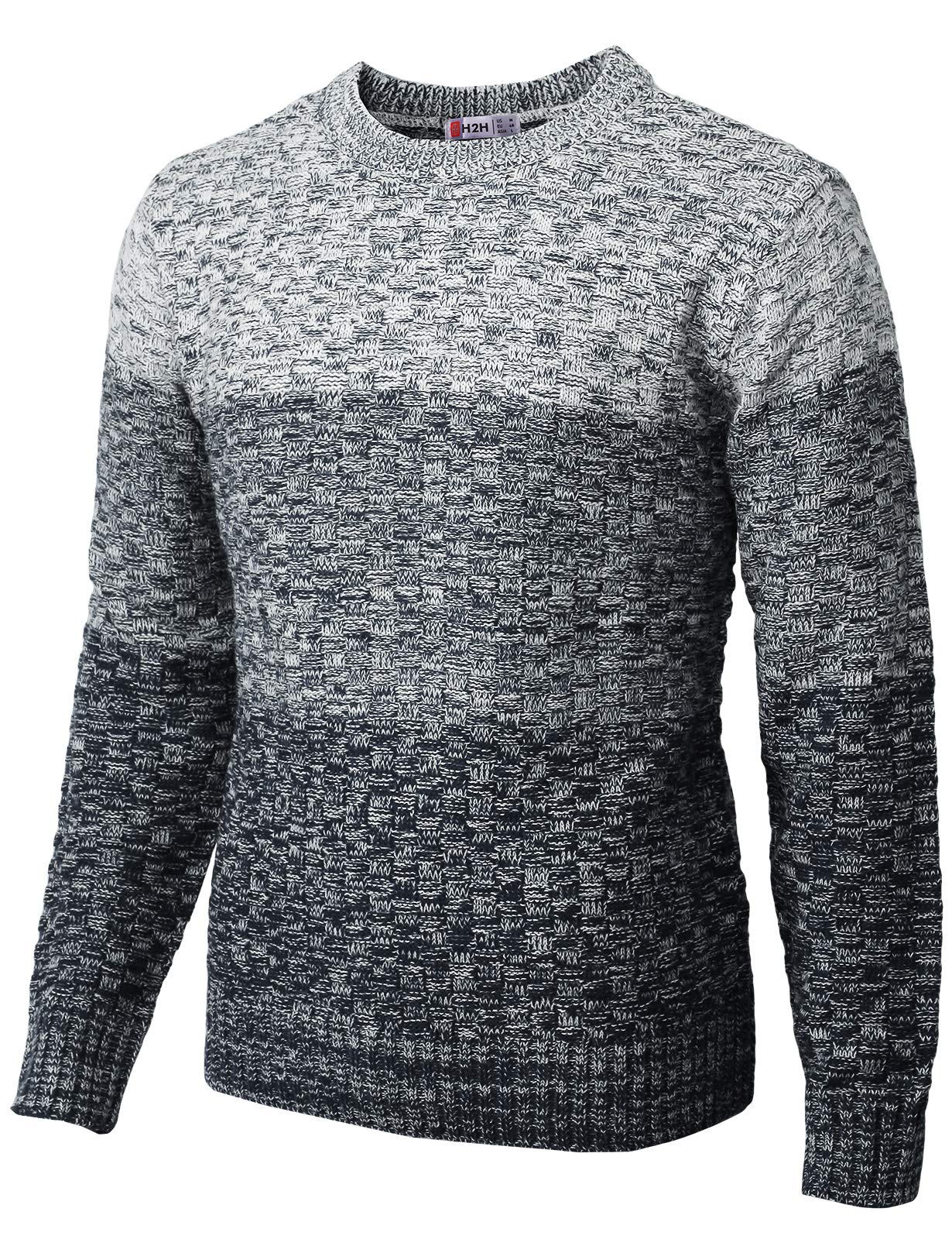H2H Mens Fashion Three Tone Color Gradation Knitted