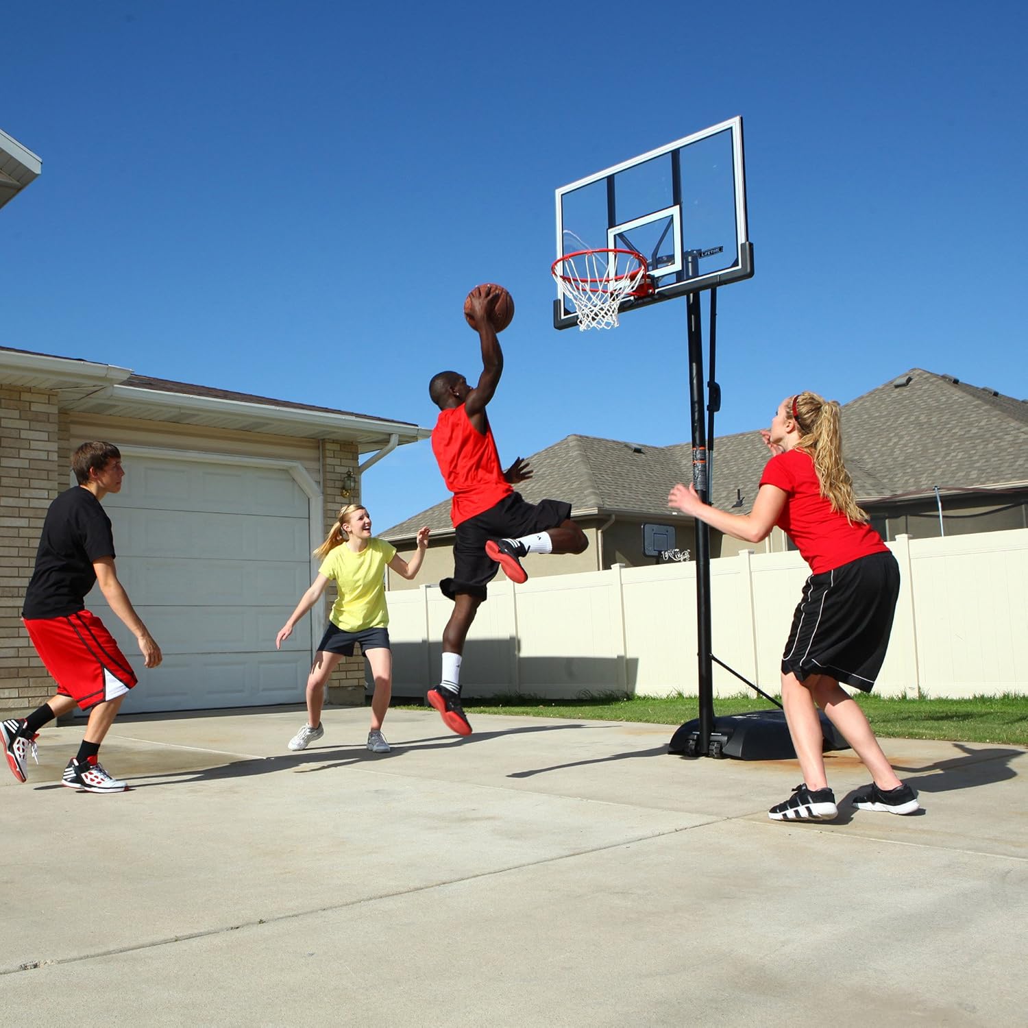 Lifetime 51544 Front Court Portable Basketball System, 50 Inch Shatterproof Backboard : Portable Basketball Hoops Outdoor : Sports & Outdoors