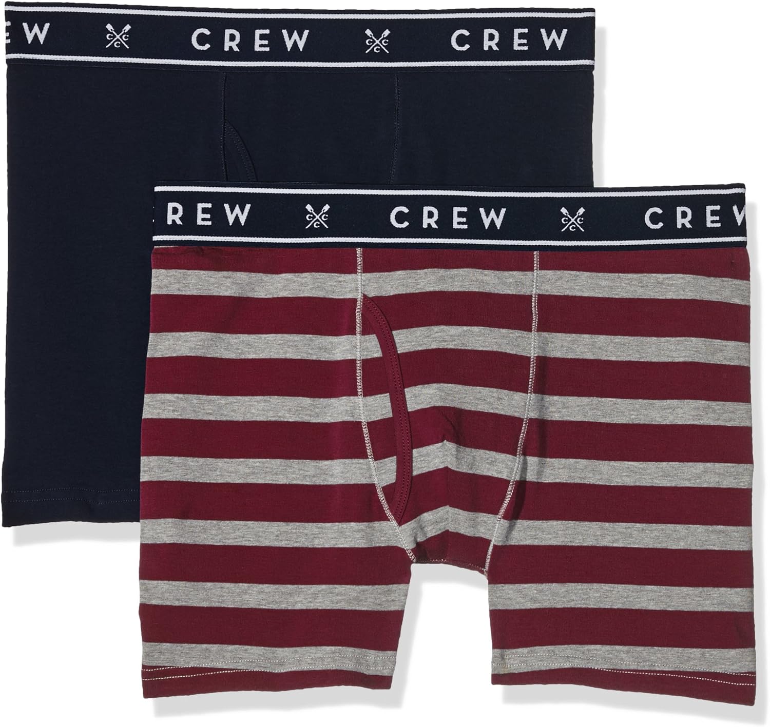 Crew Clothing Men's Pack of 2 Wide Boxer Shorts, Multicoloured (Grey