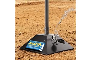 JOUZYA Tamper Tool with 10"x10" Compactor Plate & Fillable Steel Base, 49" All-Steel Handle, Adjustable Height, Ergonomic Grip for Soil, Asphalt, Gravel & Paver Compaction (10IN)