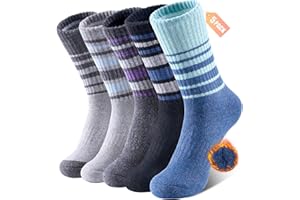 BESTENA 5 Pairs Merino Wool Socks for Women Hiking Socks Thermal Warm Winter Sock Women Crew Cushion Work Boot Outdoor Socks