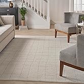 Nourison Home Andes Ivory Grey 3'11" x 5'11" Area Rug - Easy Clean, Non Shedding, Bed Room, Living Room, Dining Room, Kitchen