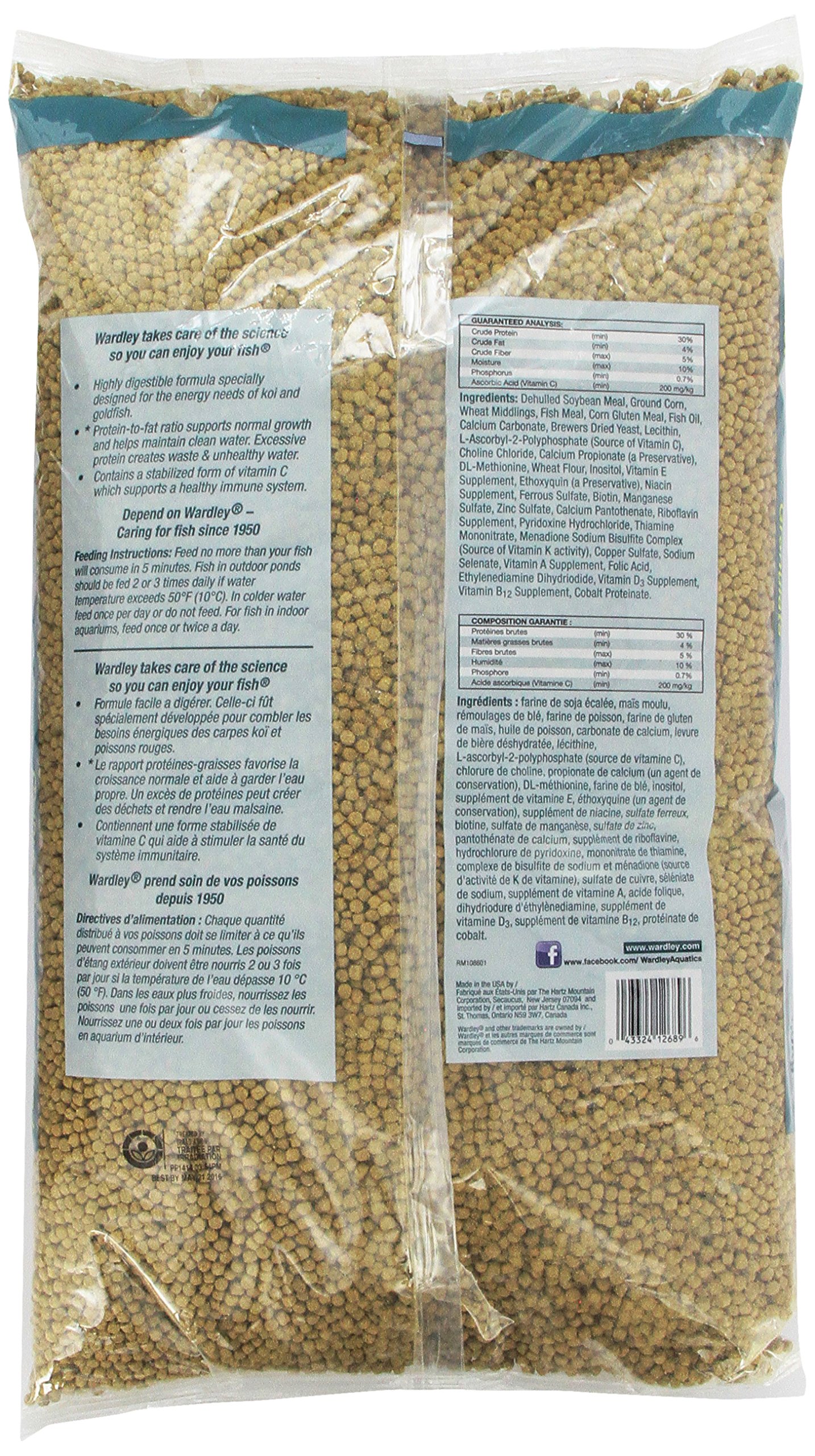 Hartz Wardley Pond Floating Fish Food Pellets 10 Pound Bag Petz