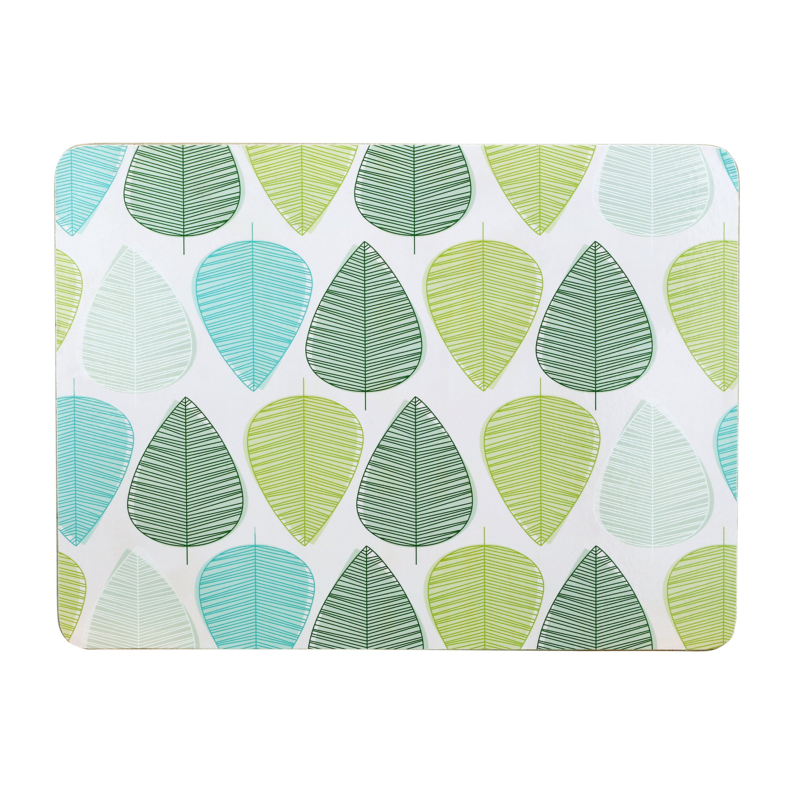 Premier Housewares Leaf Placemats - Set of 4, Green, H2 x W29 x D22cm