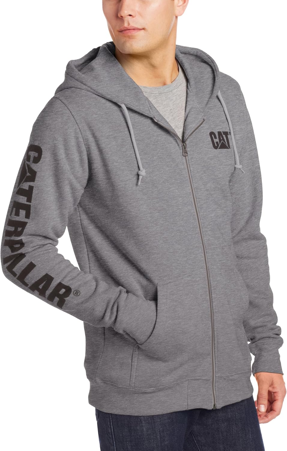 Caterpillar Men's Full Zip Hooded Sweatshirt (Regular and Big & Tall Sizes) at  Men’s Clothing store