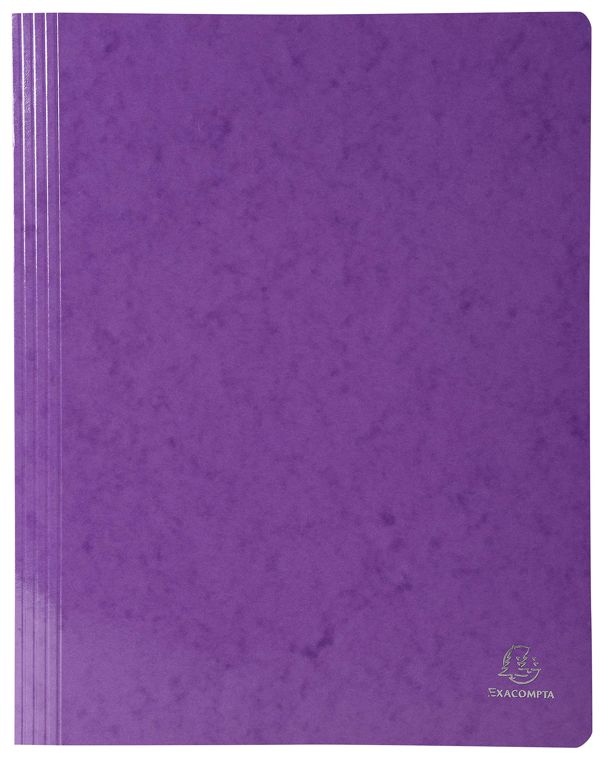 Exacompta - Ref 380812B - Iderama Collection - Flat Bar Files - 240 x 320mm in Size, Suitable for A4 Documents, 355gsm Glossy-Coated Pressboard - Purple (Pack of 25)